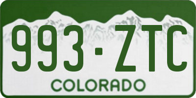 CO license plate 993ZTC