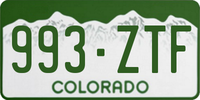 CO license plate 993ZTF