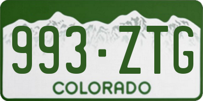 CO license plate 993ZTG