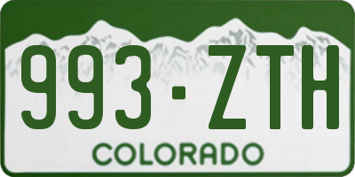 CO license plate 993ZTH