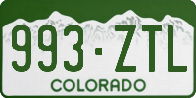 CO license plate 993ZTL