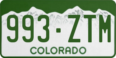 CO license plate 993ZTM