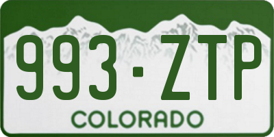 CO license plate 993ZTP