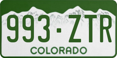 CO license plate 993ZTR