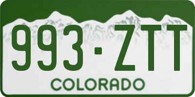 CO license plate 993ZTT