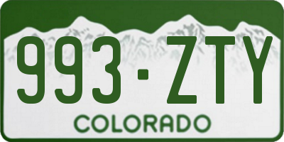 CO license plate 993ZTY