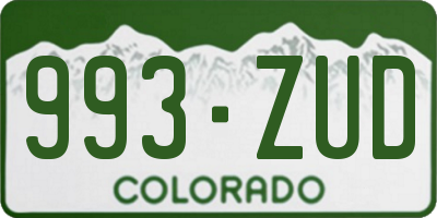 CO license plate 993ZUD