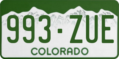 CO license plate 993ZUE