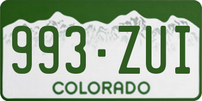 CO license plate 993ZUI
