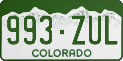 CO license plate 993ZUL