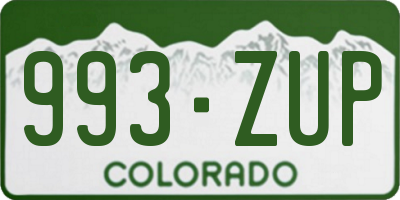 CO license plate 993ZUP