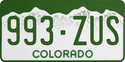 CO license plate 993ZUS