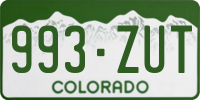CO license plate 993ZUT