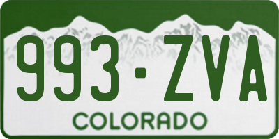 CO license plate 993ZVA