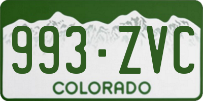 CO license plate 993ZVC