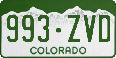 CO license plate 993ZVD