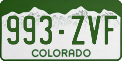 CO license plate 993ZVF
