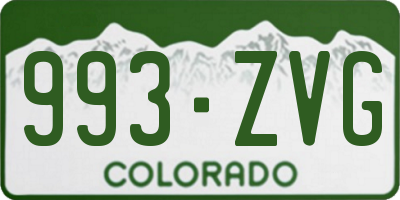 CO license plate 993ZVG