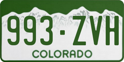 CO license plate 993ZVH