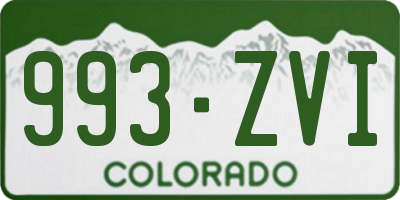 CO license plate 993ZVI