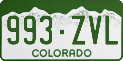 CO license plate 993ZVL