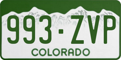 CO license plate 993ZVP