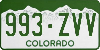 CO license plate 993ZVV