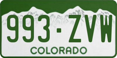 CO license plate 993ZVW
