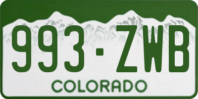 CO license plate 993ZWB