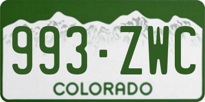 CO license plate 993ZWC