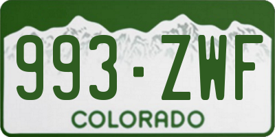 CO license plate 993ZWF
