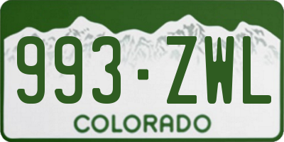CO license plate 993ZWL