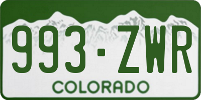 CO license plate 993ZWR
