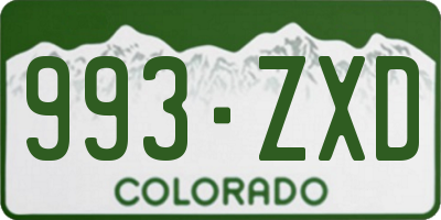 CO license plate 993ZXD