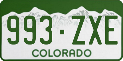 CO license plate 993ZXE