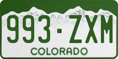 CO license plate 993ZXM