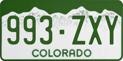 CO license plate 993ZXY
