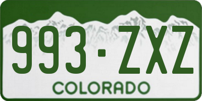 CO license plate 993ZXZ
