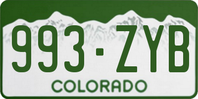 CO license plate 993ZYB