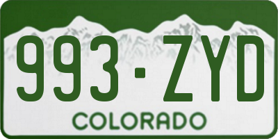 CO license plate 993ZYD