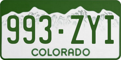 CO license plate 993ZYI