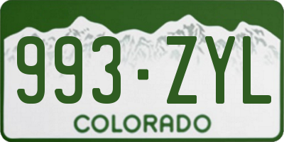 CO license plate 993ZYL