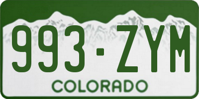 CO license plate 993ZYM