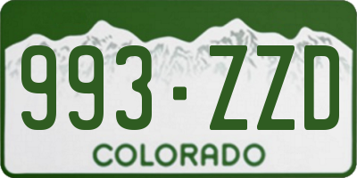 CO license plate 993ZZD