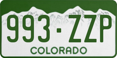 CO license plate 993ZZP