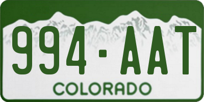 CO license plate 994AAT