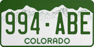 CO license plate 994ABE