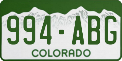 CO license plate 994ABG