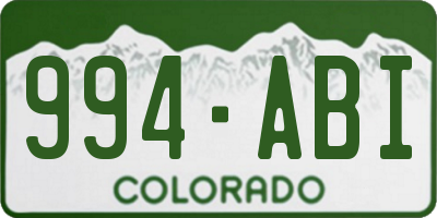CO license plate 994ABI
