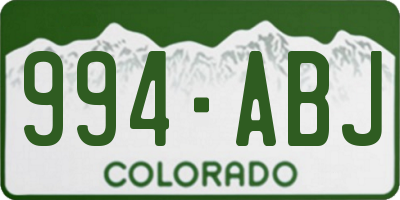 CO license plate 994ABJ